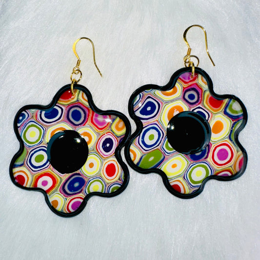 Retro Bloom Flower Dangle Earrings