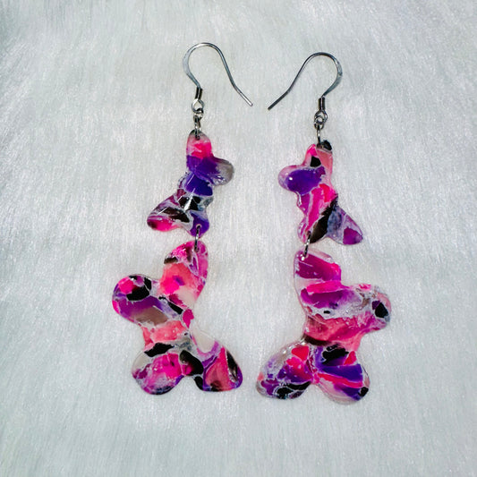 Rainbow Wings Butterfly Dangle Earrings