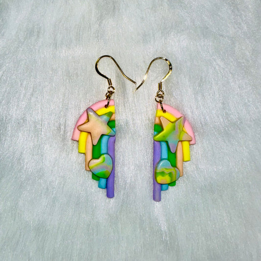Rainbow Whimsey Dangle Earrings