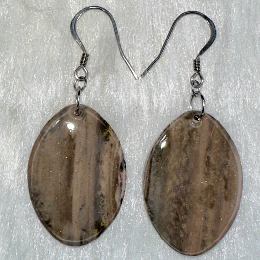 Stone Calm Oval Dangle Earrings